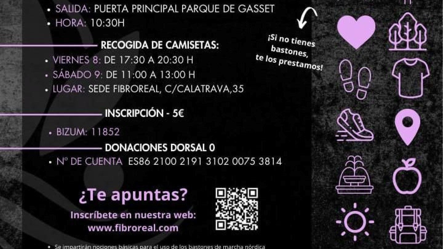 3a marcha nordica de fibroreal se celebra el domingo en el parque