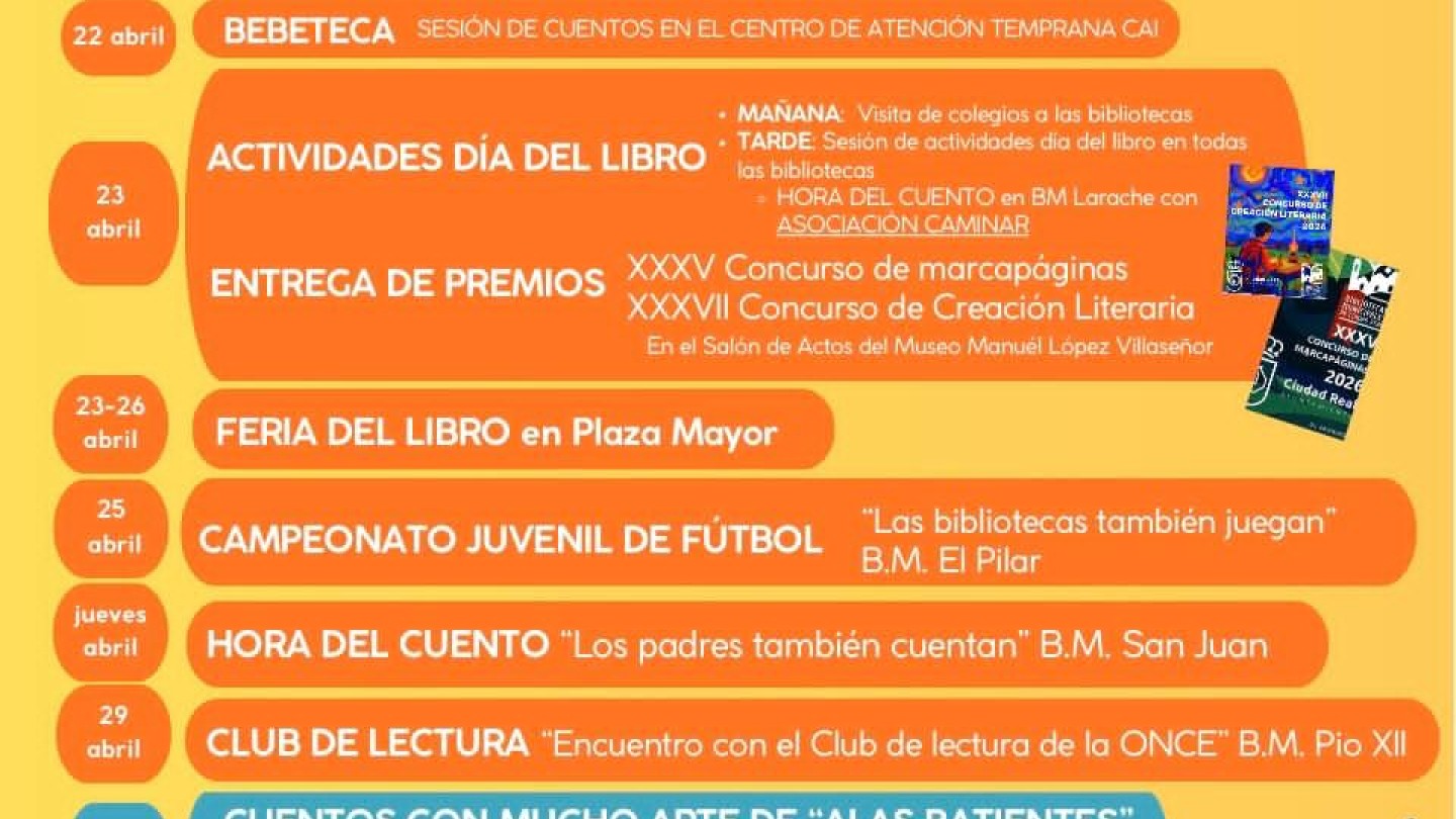 las bibliotecas municipales de ciudad real presentan su programacion del 2o trimestre de